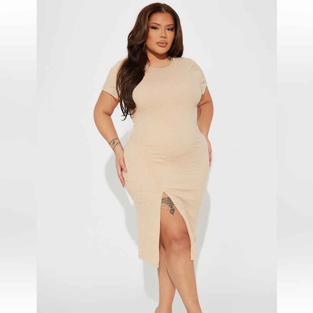 Beige Bodycon Dress